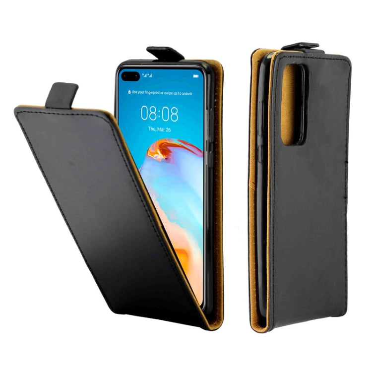 For Huawei P40 Business Style Vertical Flip TPU Leather Case with Card Slot(Black)
