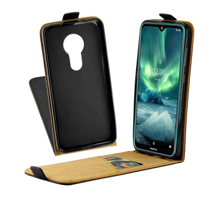 For Nokia 7.2 Business Style Vertical Flip TPU Leather Case with Card Slot(Black)