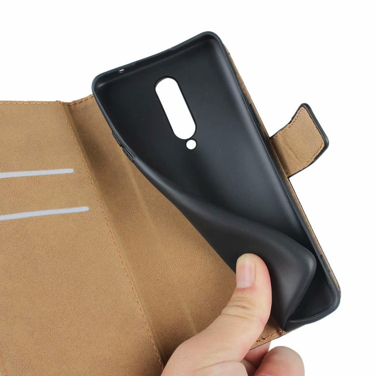 For OnePlus 8 Leather Horizontal Flip Holster With Magnetic Clasp and Bracket and Card Slot and Wallet(Black)
