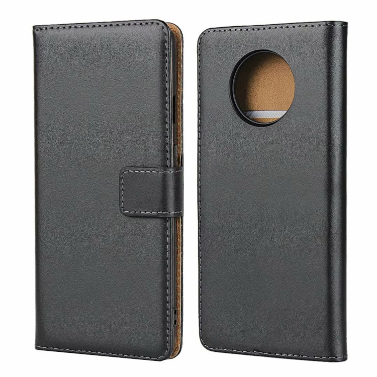 For OnePlus 7T Leather Horizontal Flip Holster With Magnetic Clasp and Bracket and Card Slot and Wallet(Black)