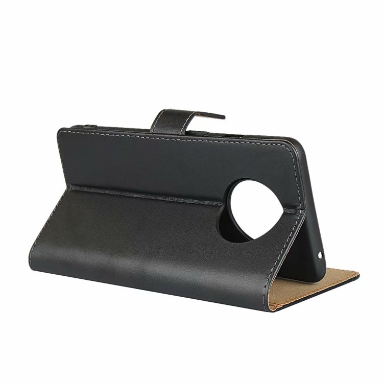 For OnePlus 7T Leather Horizontal Flip Holster With Magnetic Clasp and Bracket and Card Slot and Wallet(Black)