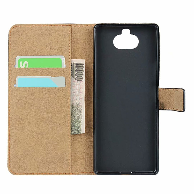 For Sony Xperia 20 Leather Horizontal Flip Holster With Magnetic Clasp and Bracket and Card Slot and Wallet(Black)