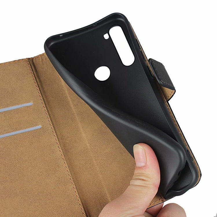 For Xiaomi Redmi Note 8T Leather Horizontal Flip Holster With Magnetic Clasp and Bracket and Card Slot and Wallet(Black)