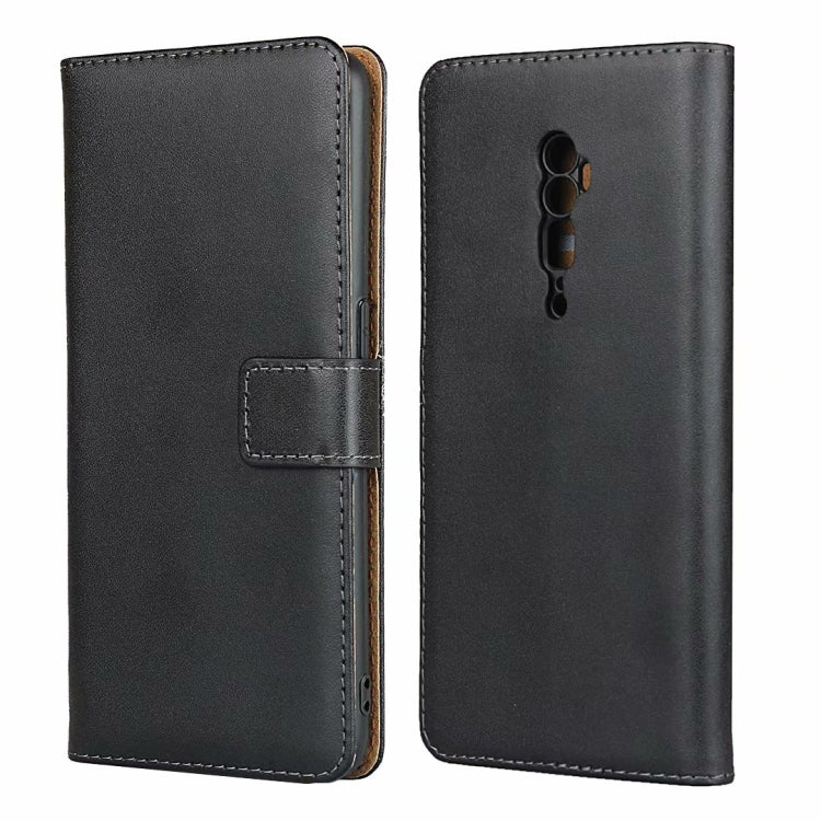 For Oppo Reno 10x zoom Leather Horizontal Flip Holster With Magnetic Clasp and Bracket and Card Slot and Wallet(Black)