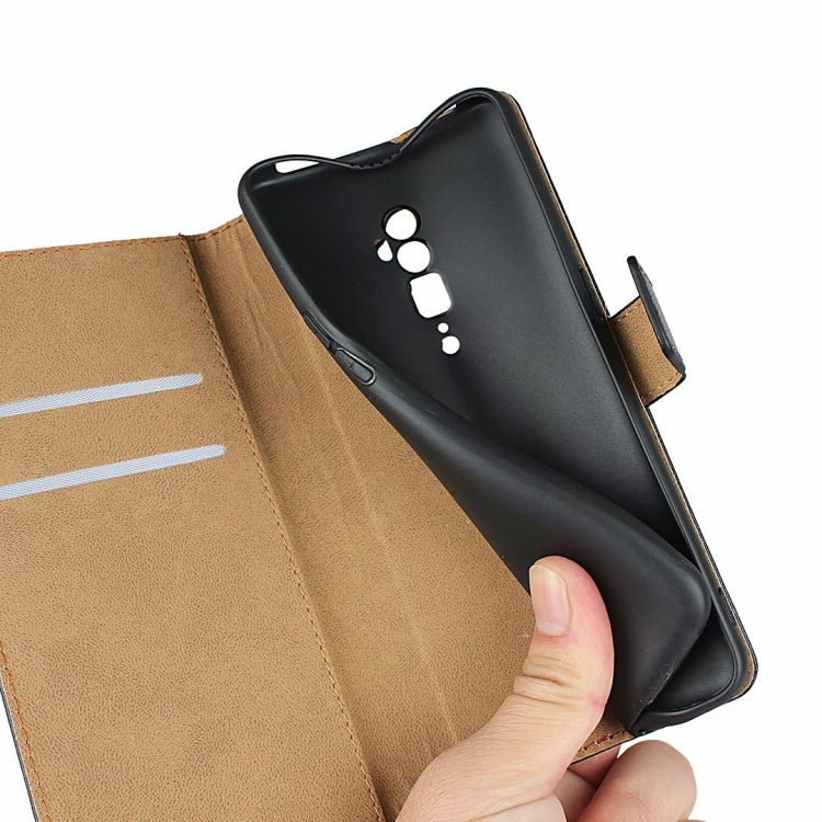 For Oppo Reno 10x zoom Leather Horizontal Flip Holster With Magnetic Clasp and Bracket and Card Slot and Wallet(Black)