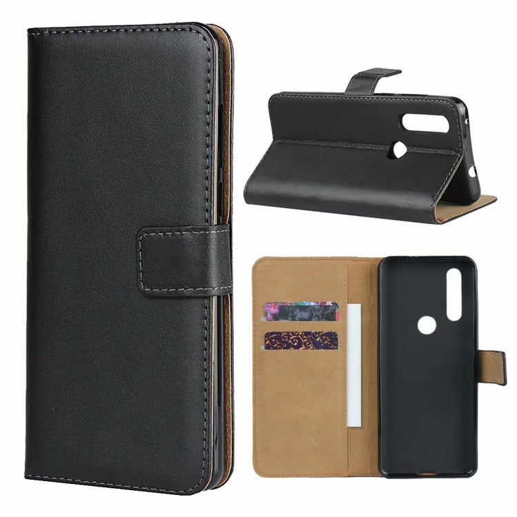For Moto G8 Leather Horizontal Flip Holster with Magnetic Clasp Bracket & Card Slot & Wallet(Black)