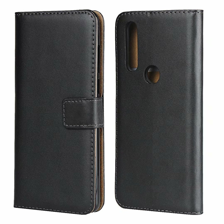 For Moto G8 Leather Horizontal Flip Holster with Magnetic Clasp Bracket & Card Slot & Wallet(Black)