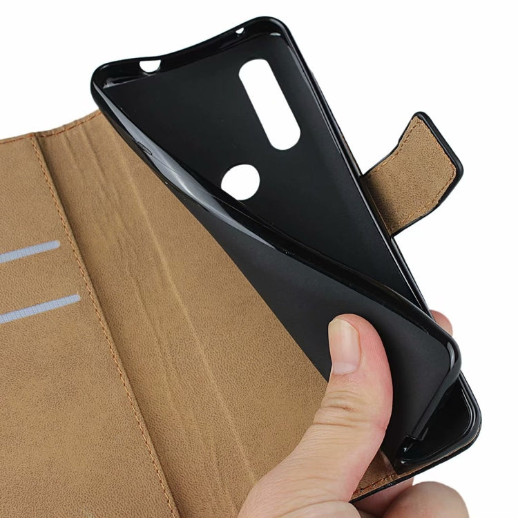 For Moto G8 Leather Horizontal Flip Holster with Magnetic Clasp Bracket & Card Slot & Wallet(Black)