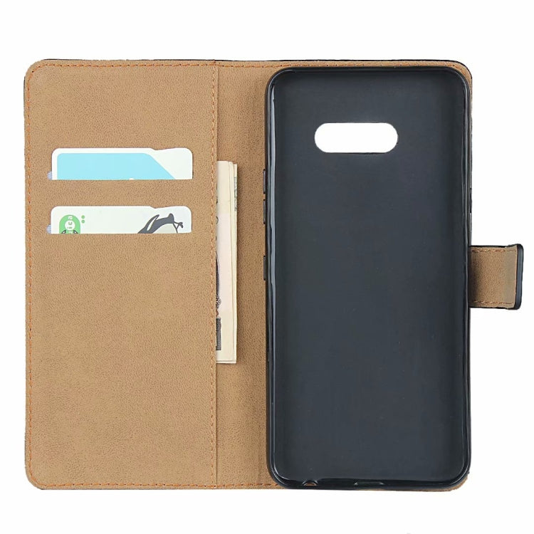 For LG V50S Leather Horizontal Flip Holster With Magnetic Clasp Bracket & Card Slot & Wallet(Black)