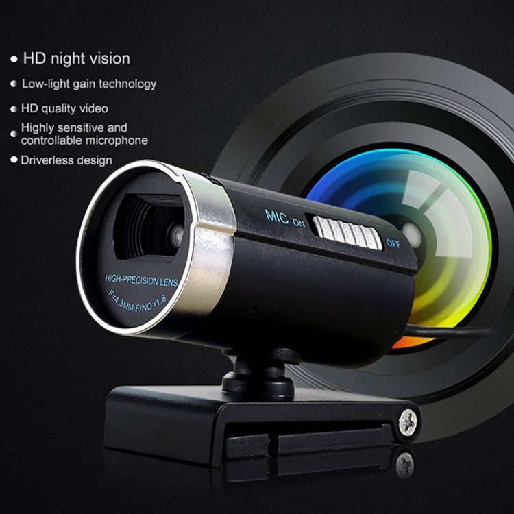 Gsou A20 USB Webcam 1.3 million HD PC Camera Web Cam 360 Degree MIC Clip-on Night Vision For Skype Computer Desktop