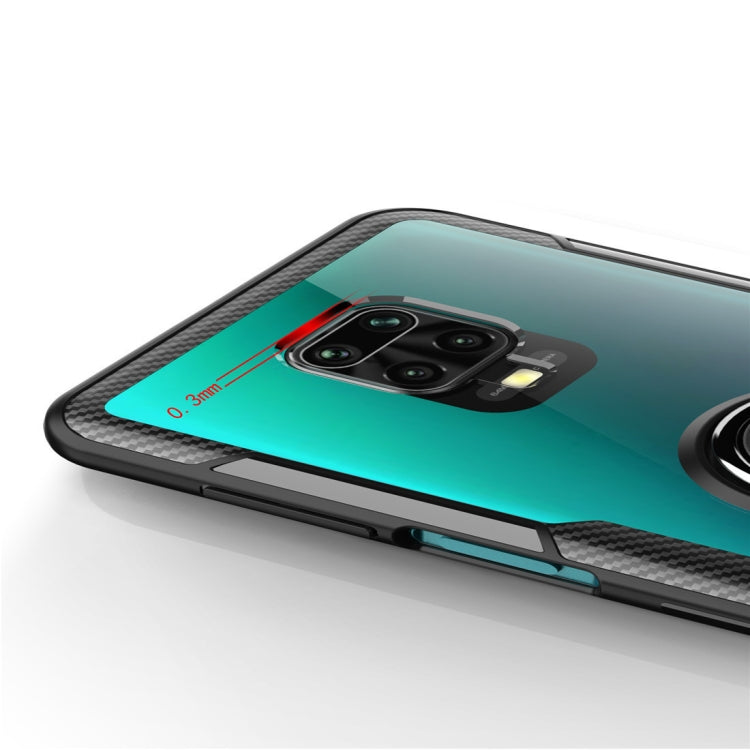 For Xiaomi Redmi Note 9 Pro Max Shockproof Transparent TPU + Acrylic Protective Case with Ring Holder