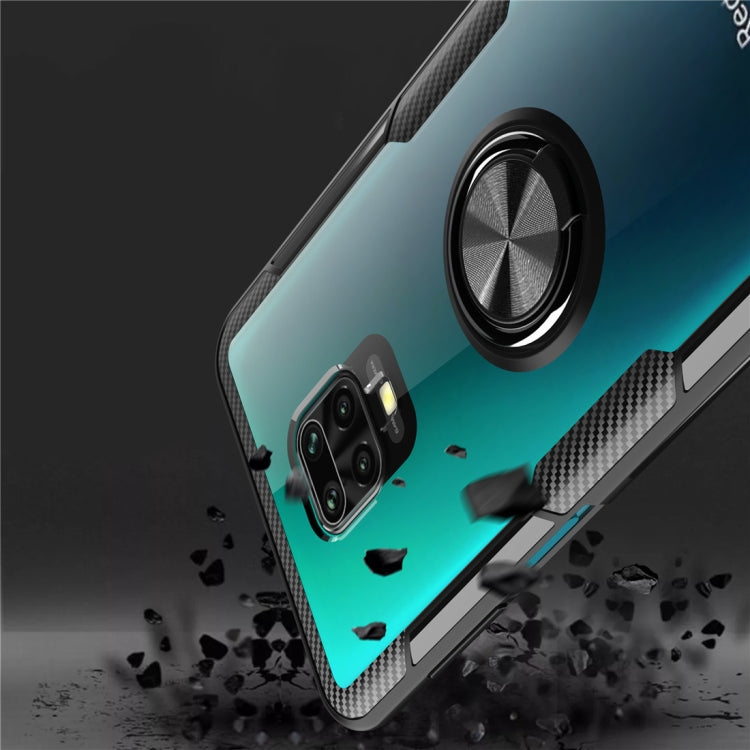For Xiaomi Redmi Note 9 Pro Max Shockproof Transparent TPU + Acrylic Protective Case with Ring Holder