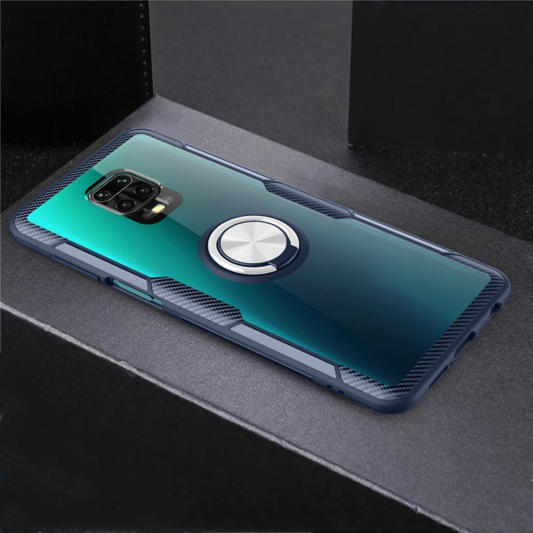 For Xiaomi Redmi Note 9 Pro Max Shockproof Transparent TPU + Acrylic Protective Case with Ring Holder