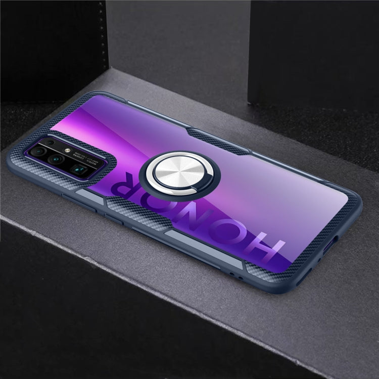 For Huawei Honor 30 Shockproof Transparent TPU + Acrylic Protective Case with Ring Holder