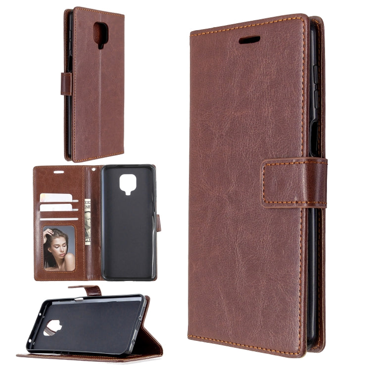 For Xiaomi Redmi Note9 Pro/Redmi Note 9s Crazy Horse Texture Horizontal Flip Leather Case with Holder & Card Slots & Wallet & Photo Frame