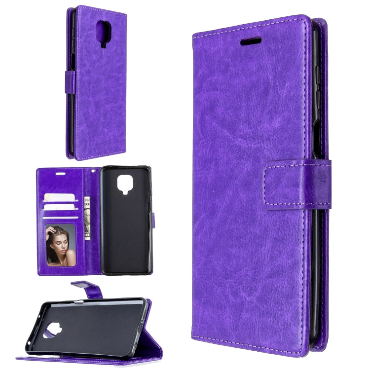 For Xiaomi Redmi Note9 Pro/Redmi Note 9s Crazy Horse Texture Horizontal Flip Leather Case with Holder & Card Slots & Wallet & Photo Frame