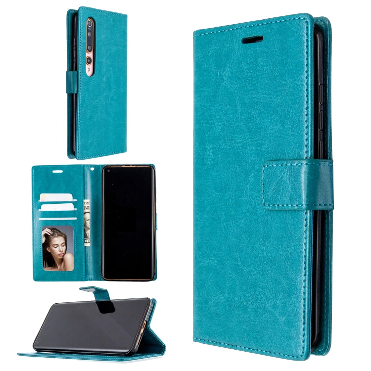 For xiaomi 10 Crazy Horse Texture Horizontal Flip Leather Case with Holder & Card Slots & Wallet & Photo Frame