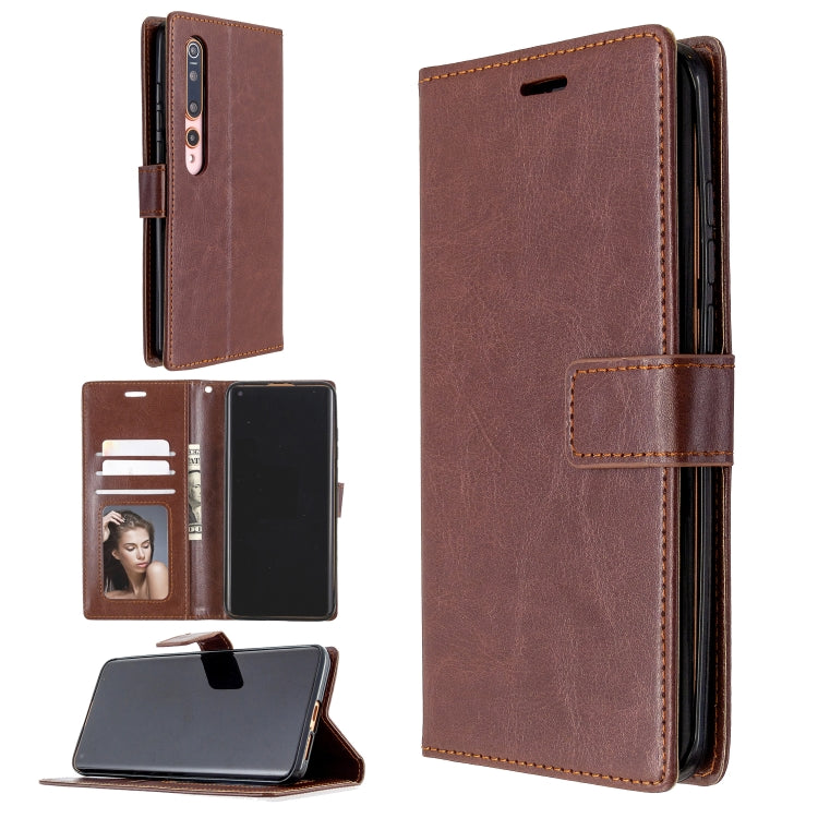 For xiaomi 10 Crazy Horse Texture Horizontal Flip Leather Case with Holder & Card Slots & Wallet & Photo Frame