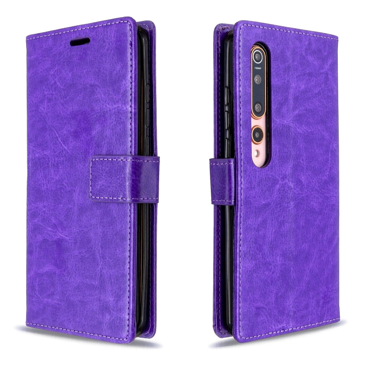 For xiaomi 10 Crazy Horse Texture Horizontal Flip Leather Case with Holder & Card Slots & Wallet & Photo Frame