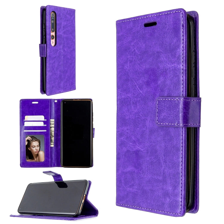 For xiaomi 10 Crazy Horse Texture Horizontal Flip Leather Case with Holder & Card Slots & Wallet & Photo Frame