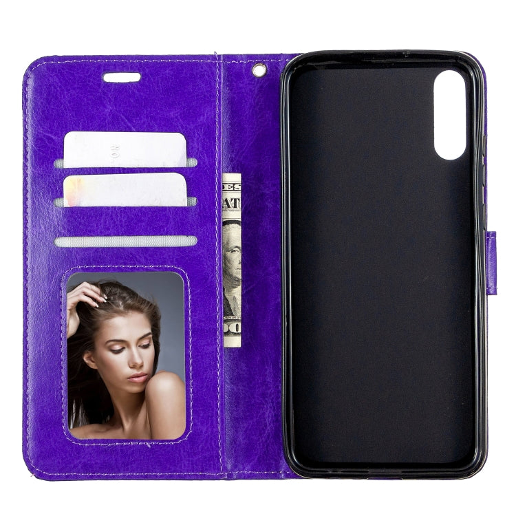 For Huawei Enjoy 10E Crazy Horse Texture Horizontal Flip Leather Case with Holder & Card Slots & Wallet & Photo Frame