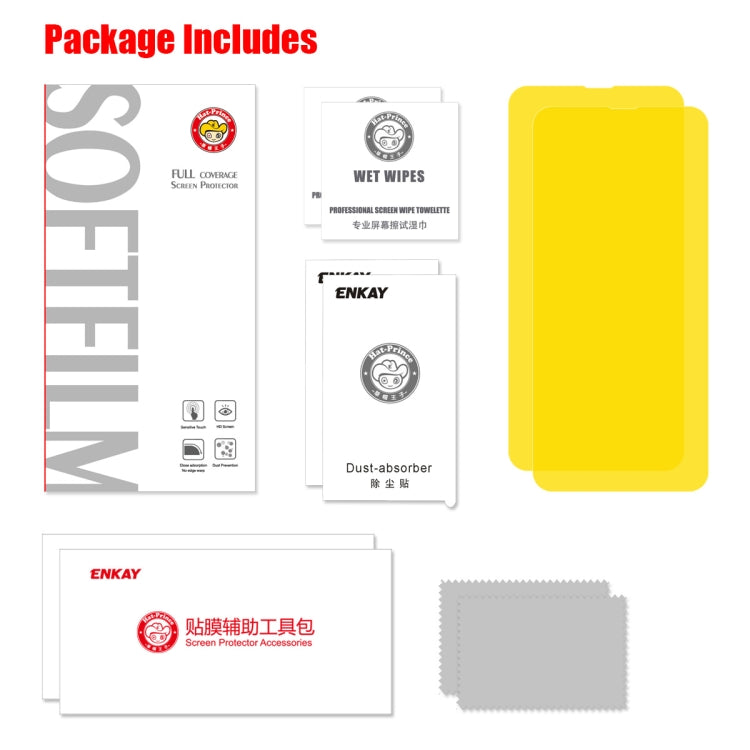 For Huawei P40 2 PCS ENKAY Hat-Prince 0.1mm 3D Full Screen Protector Explosion-proof Hydrogel Film