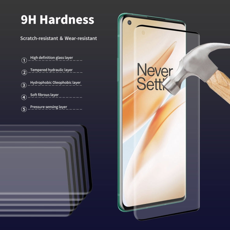 For OnePlus 8 Pro ENKAY Hat-Prince 0.26mm 9H 3D Explosion-proof Full Screen Curved Heat Bending Tempered Glass Film