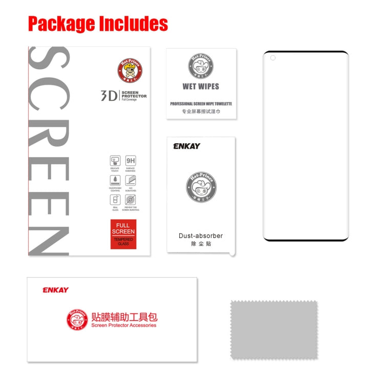 For OnePlus 8 Pro ENKAY Hat-Prince 0.26mm 9H 3D Explosion-proof Full Screen Curved Heat Bending Tempered Glass Film