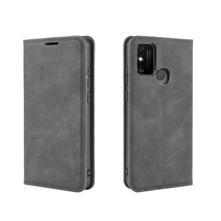 For Huawei Honor Play 9A Retro-skin Business Magnetic Suction Leather Case with Holder & Card Slots & Wallet