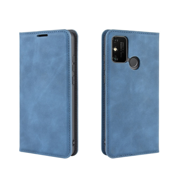 For Huawei Honor Play 9A Retro-skin Business Magnetic Suction Leather Case with Holder & Card Slots & Wallet