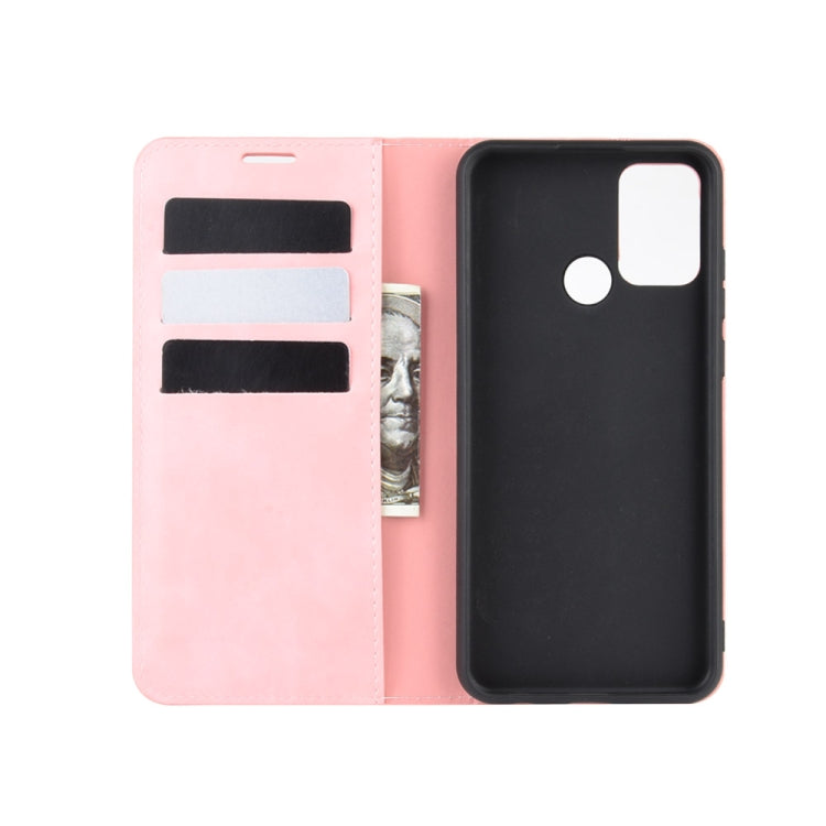 For Huawei Honor Play 9A Retro-skin Business Magnetic Suction Leather Case with Holder & Card Slots & Wallet
