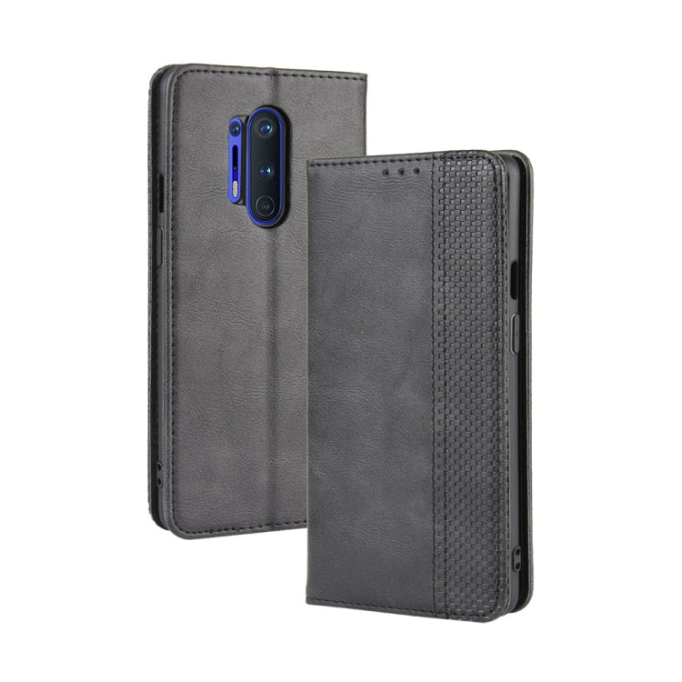 For OnePlus 8 Pro Magnetic Buckle Retro Crazy Horse Texture Horizontal Flip Leather Case with Holder & Card Slots & Photo Frame