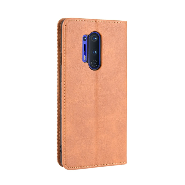 For OnePlus 8 Pro Magnetic Buckle Retro Crazy Horse Texture Horizontal Flip Leather Case with Holder & Card Slots & Photo Frame