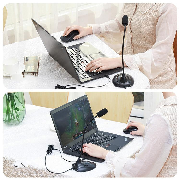 MK200 Flexible Stand Mini Studio Speech Microphone 3.5mm Plug Gooseneck Mic Wired Microphone Voice Chat