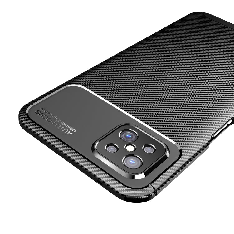 For OPPO A92s Carbon Fiber Texture Shockproof TPU Case