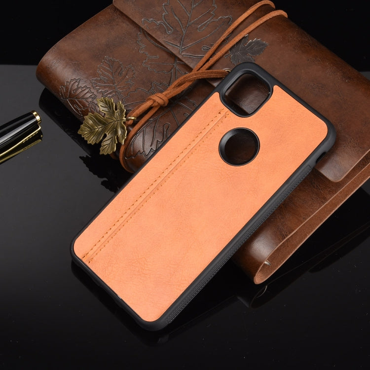 For Google Pixel 4a Shockproof Sewing Cow Pattern Skin PC + PU + TPU Case