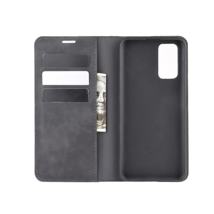 For Huawei Honor 30S Retro-skin Business Magnetic Suction Leather Case with Holder & Card Slots & Wallet
