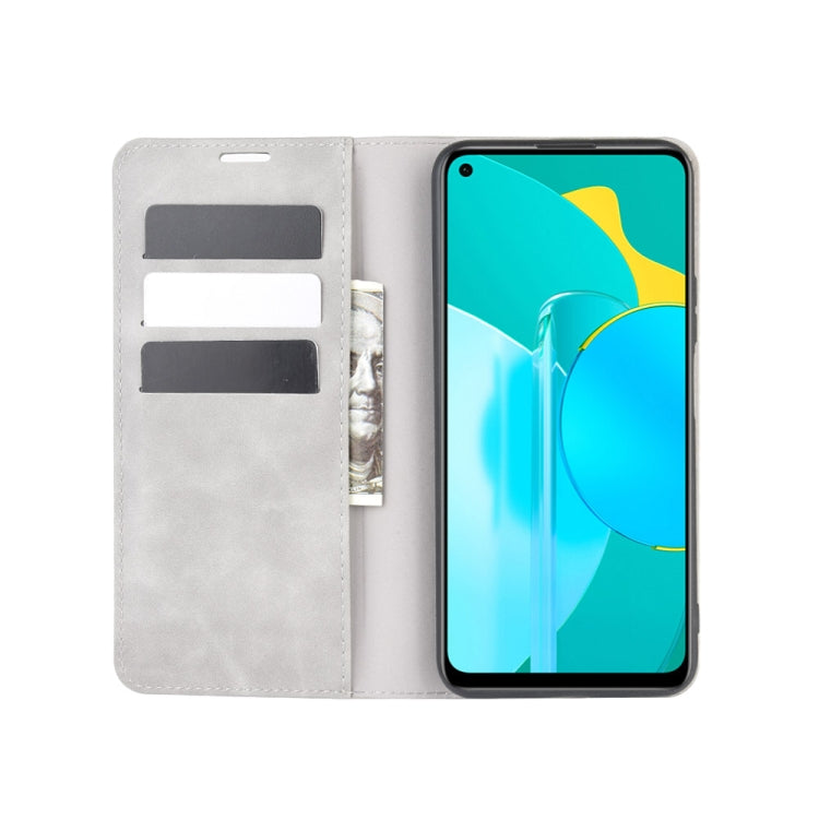 For Huawei Honor 30S Retro-skin Business Magnetic Suction Leather Case with Holder & Card Slots & Wallet