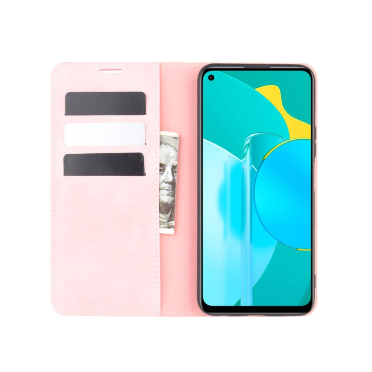 For Huawei Honor 30S Retro-skin Business Magnetic Suction Leather Case with Holder & Card Slots & Wallet