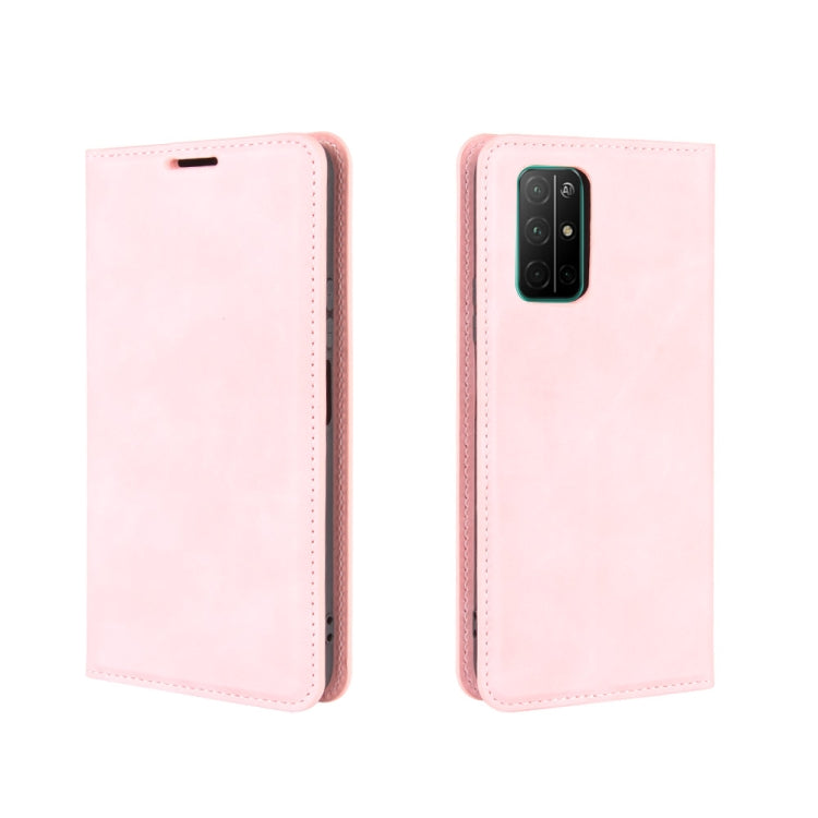 For Huawei Honor 30S Retro-skin Business Magnetic Suction Leather Case with Holder & Card Slots & Wallet