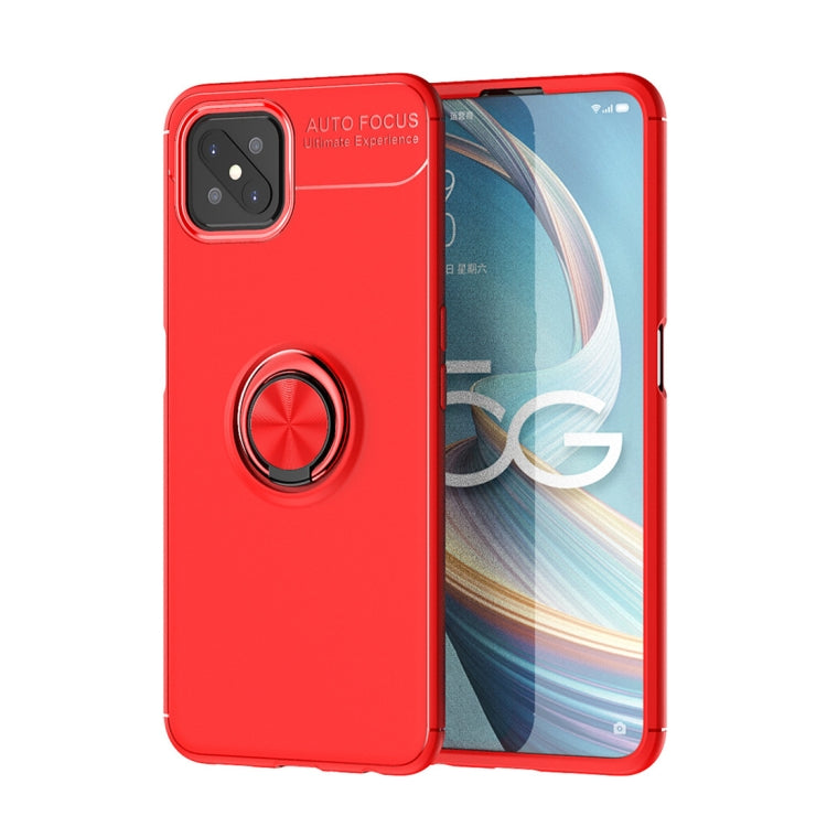 For OPPO A92s Metal Ring Holder 360 Degree Rotating TPU Case