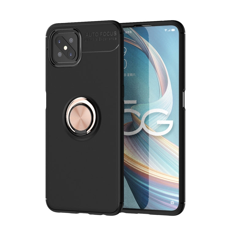 For OPPO A92s Metal Ring Holder 360 Degree Rotating TPU Case