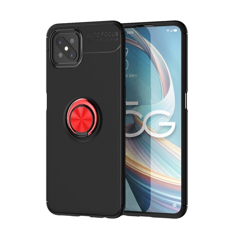 For OPPO A92s Metal Ring Holder 360 Degree Rotating TPU Case