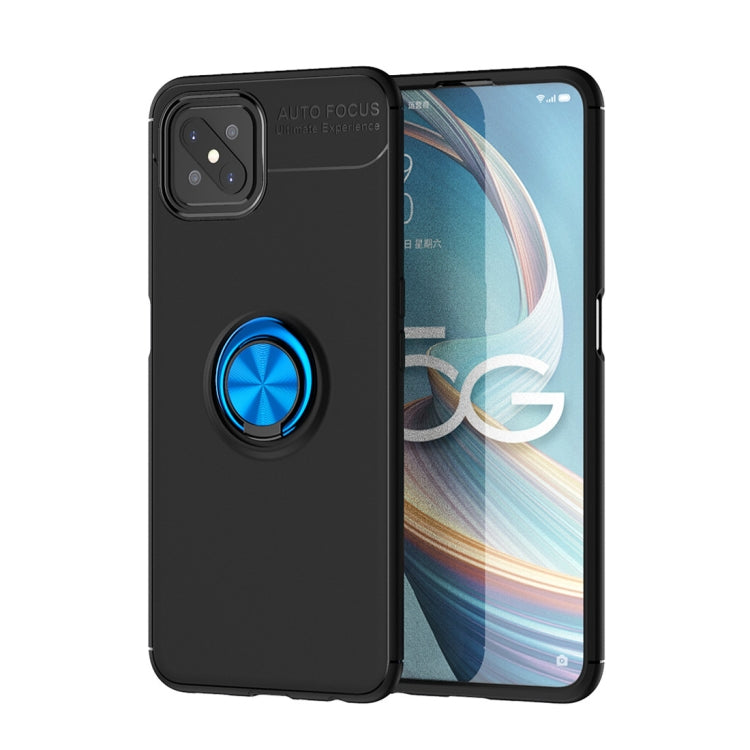 For OPPO A92s Metal Ring Holder 360 Degree Rotating TPU Case