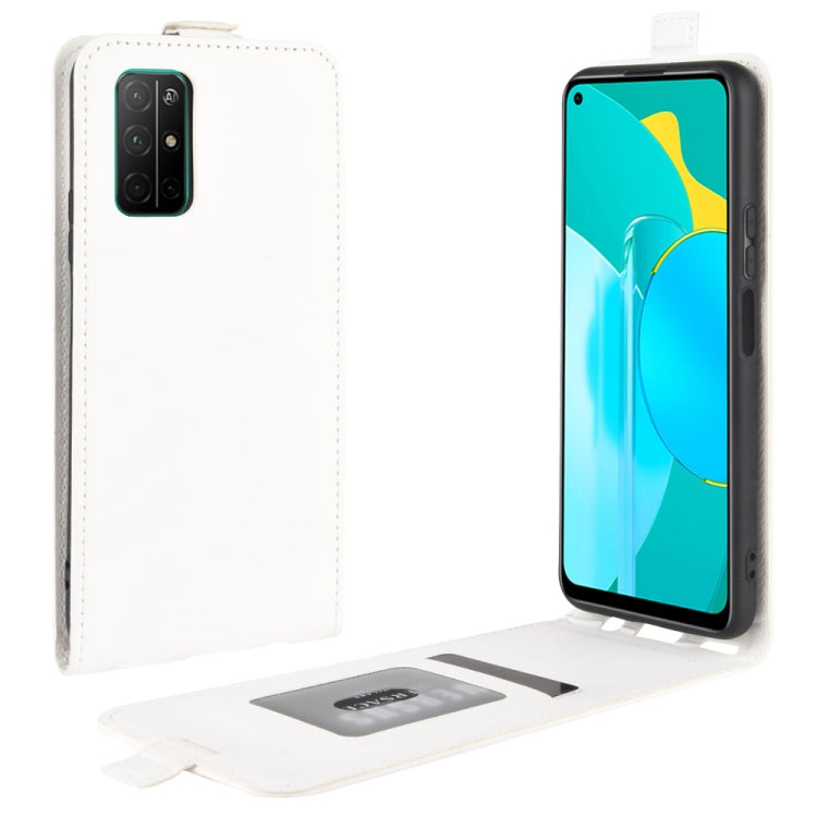 For Huawei Honor 30S R64 Texture Single Vertical Flip Leather Protective Case with Card Slots & Photo Frame