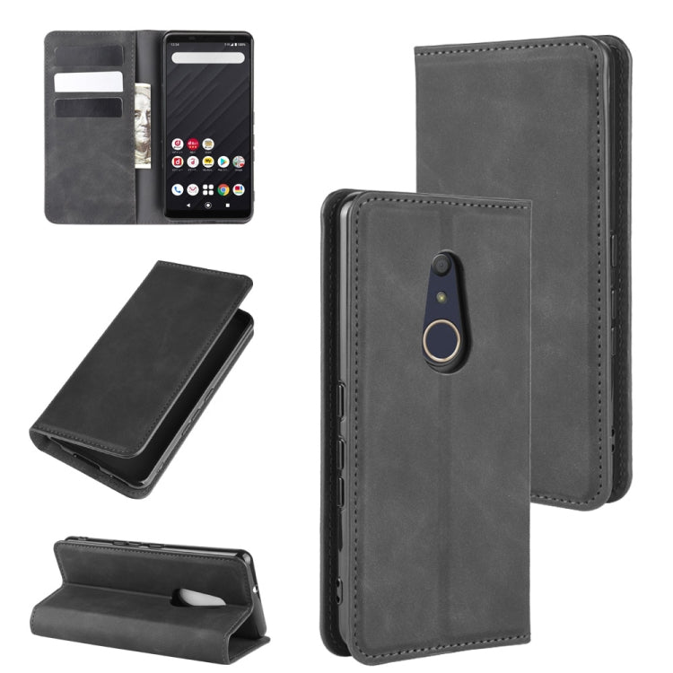 For Fujitsu Arrows Be4 F-41A Retro-skin Business Magnetic Suction Leather Case with Holder & Card Slots & Wallet