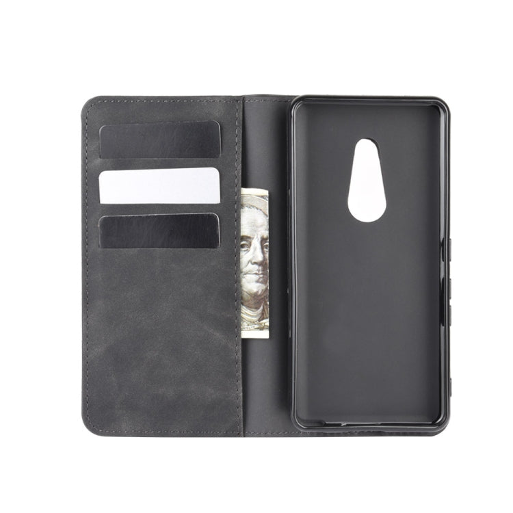 For Fujitsu Arrows Be4 F-41A Retro-skin Business Magnetic Suction Leather Case with Holder & Card Slots & Wallet