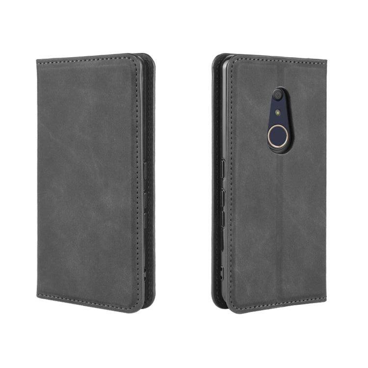 For Fujitsu Arrows Be4 F-41A Retro-skin Business Magnetic Suction Leather Case with Holder & Card Slots & Wallet