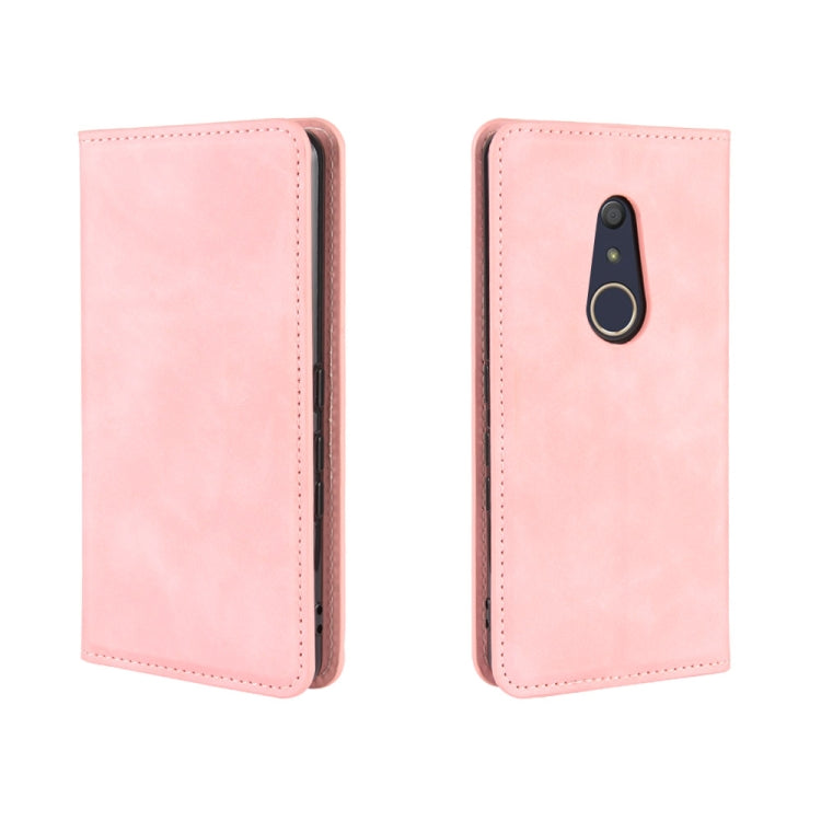 For Fujitsu Arrows Be4 F-41A Retro-skin Business Magnetic Suction Leather Case with Holder & Card Slots & Wallet