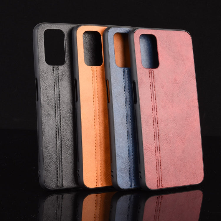 For Oppo A52 Shockproof Sewing Cow Pattern Skin PC + PU + TPU Case